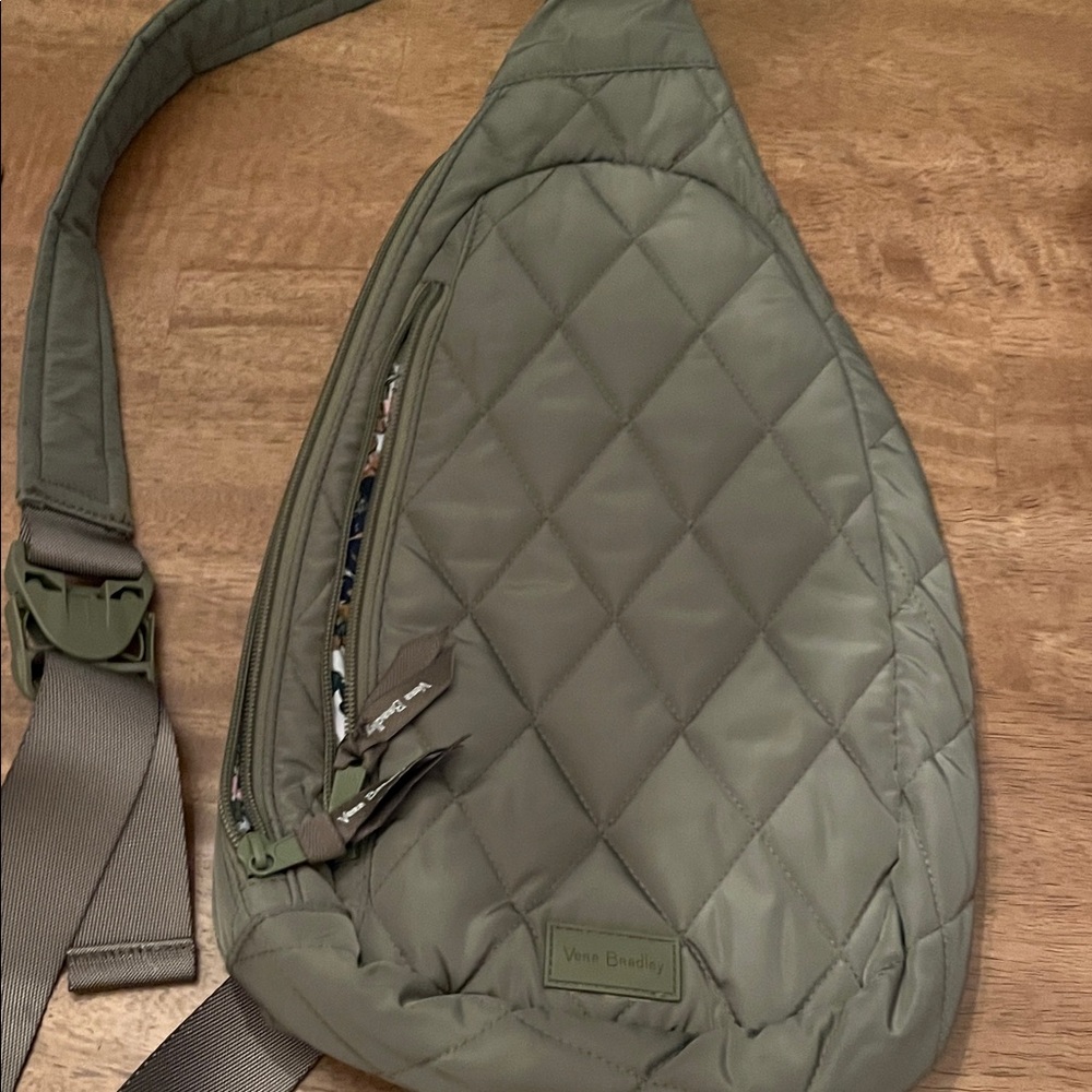 Vera Bradley Quilted Crossbody Bag in Olive Green